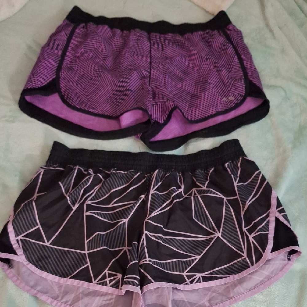 C9 by Champion Women's Purple and Black Geometric Athletic Shorts